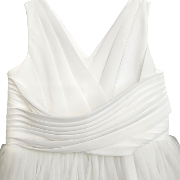 Nwot Girls Treasure White Chiffon/Tulle Full Skirt Sleeveless Flower Girl Gown - Picture 8 of 16